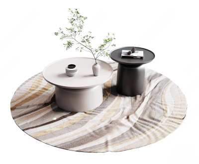 现代茶几3D模型下载